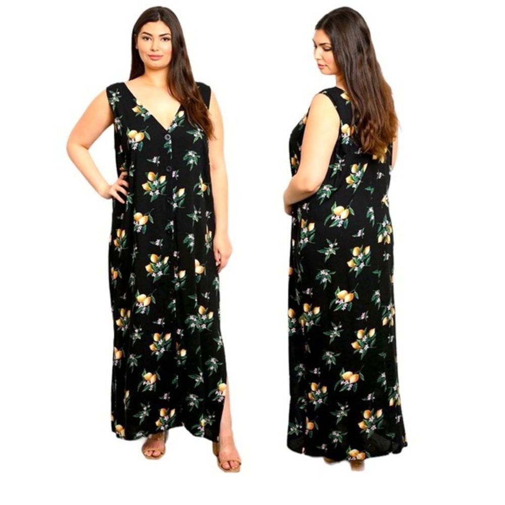Soprano Lemon Summer Dress, Size 3XL